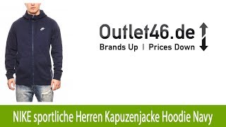 NEU NIKE sportliche Herren Kapuzenjacke Hoodie Navy l Outlet46de [upl. by Oilime768]