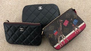 Chanel cosmetic case mini O case amp Mini Pochette comparison [upl. by Kellie]