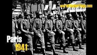 1941 Paris  Deutsche Besatzung  große Militärparade 1 [upl. by Eehsar]