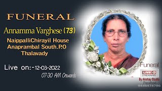 Live Funeral Service of ANNAMMA VARGHESE 73 [upl. by Nader]