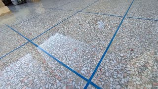 Finishing and polishing terrazzo floors with ease [upl. by Eyde640]