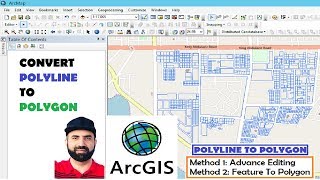 ArcMap Convert Polylines to Polygons Two easy methods [upl. by Riggs]