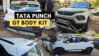 Tata Punch GT Body Kit Installation  MTek Punch Body Kit  White Color [upl. by Learsiy]