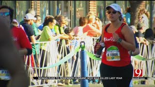 OKC Woman Runs Half Marathon For Husband Killed [upl. by Deaner]