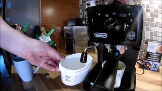 MAKING A CAPPUCCINO USING A DeLonghi EC151 ESPRESSO MACHINE AT HOME [upl. by Crowley]