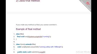 Final Keyword In Java [upl. by Aglo]