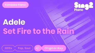 Adele  Set Fire To The Rain Piano Karaoke [upl. by Etsirk428]