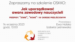 Zaproszenie na webinarium OSKKO Jak uporządkować awans zawodowy nauczycieli [upl. by Etnad]