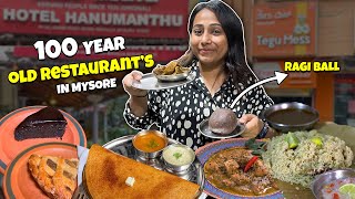 Mysore Food Tour Must Try Legendary Restaurant’s  Original HANUMANTHU PULAV Tegu Mess amp more [upl. by Mairhpe392]