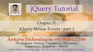 jQuery 32  Events 3  Mouse Events  part 1 [upl. by Arihsak]