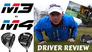 TAYLORMADE M3 v TAYLORMADE M4 DRIVER REVIEW LAUNCH MONITOR amp ON COURSE [upl. by Merla]