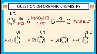 OQV NO – 326 Reaction of PhNO2 first with SnHCl then with NaNO2HCl and then with KI [upl. by Nnyllaf]