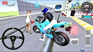 🔴LIVE V3D Driving Class Simulator BulletTrain Vs Motorbike Bike Driving Game  Android Gameplay [upl. by Ranita466]