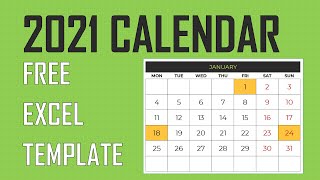 2021 Excel Calendar Template  21 Designs  Free Download [upl. by Maltzman]