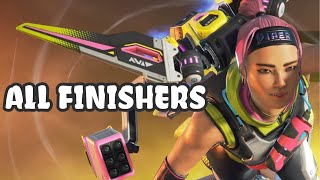 All Finishers with Valkyries Aero Athlete Skin  Apex Legends 4K60FPS [upl. by Cutty514]