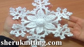 Crochet Snowflake Ornament Prat 2 of 2 [upl. by Alius]