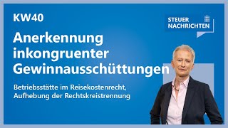 Steuerliche Anerkennung inkongruenter Gewinnausschüttungen  Steuernachrichten Update 4024 [upl. by Amuh]