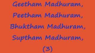 Madhurashtakam  Adharam Madhuram Lyrics in English [upl. by Fonzie247]