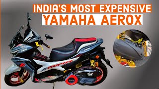 Indias Most Expensive Yamaha Aerox 155  Modification with Price [upl. by Yliab760]