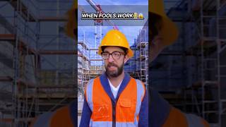 when idiots work👷😱 funny workers work job construction viralvideo shorts [upl. by Nerin380]