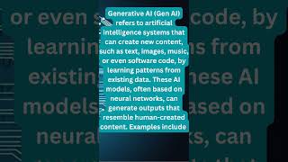 What is Generative AI I shorts [upl. by Norabal914]