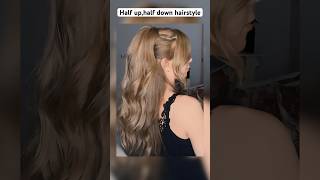 Easy Half up half down hairstyle tutorial 🤩hairtutorial hairstyleinspo shorthairshorts tiktok [upl. by Nalon]