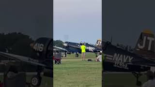 EAA Oshkosh air show night run Corsair [upl. by Leacim]