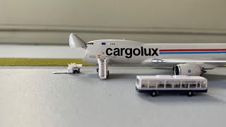 Gemini Jets Cargolux Boeing 7478F Interactive Series  Unboxing amp Review  1400 Scale [upl. by Bannister]