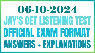 OET LISTENING TEST 06102024 oet oetexam oetnursing oetlisteningtest [upl. by Odanref502]