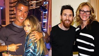 when celebrities meet their favourite football players [upl. by Eniaj688]