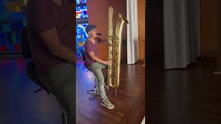 Eppelsheim Contrabass Saxophone first blow basssaxophone saxophone rickalanentertainment [upl. by Hanej140]