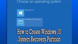 How to Create Windows 10 System Recovery Partition [upl. by Chrystel285]