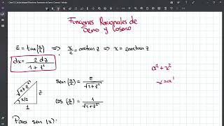 Clase 12 Calculo Integral Funciones Racionales de Seno y Coseno 9112024 [upl. by Lukasz]