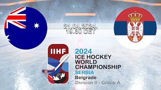 IIHF World Championship D2A  Australia  Serbia [upl. by Trinia]