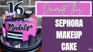 Decorate With Me Sweet 16 Makeup Cake [upl. by Eintruok]