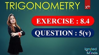 Question 5v  Exercise 84  Chapter 8  Trigonometry  Class 10th [upl. by Gilles]