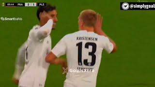 Rasmus Kristensen Goal Eintracht Frankfurt Viktoria Plzen 33 All Goals and Extended Highlights [upl. by Terrie]