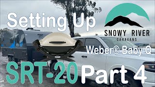 Setting Up Our Snow River Caravan SRT 20 Installing a Weber Baby Q on a Large Kings Fridge Slide [upl. by Willms397]