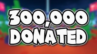 I Reached 300000 ROBUX Donated in ROBLOX Pls Donate [upl. by Draper]