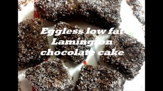 Daizys healthy kitchen eggless low fat lamington chocolate cake [upl. by Xever]