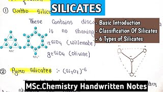 SILICATES  Basic  Classification  OrthoPyroCyclic ChainSheet amp Thee Dimension Silicates msc [upl. by Rebmaed]