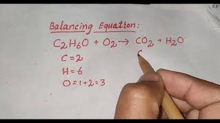 Balancing equation C2H6O  O2  CO2 H2O  balancing combustion of c2h6o [upl. by Nawud30]