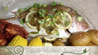 Whole Bake Snapper Video Recipe cheekyricho [upl. by Enorej993]