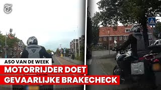 Voordringer op motorrijder haalt idiote actie uit [upl. by Bouldon665]