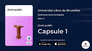 ULB  Sciences économiques  BAC 2  Droit public  Capsule 1 [upl. by Frankel666]