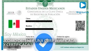 ¿Cómo obtener una CURP verificada y certificada [upl. by Arenahs487]