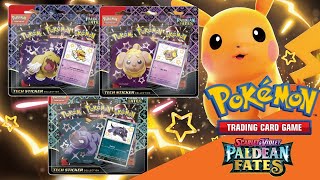 Pokémon TCG Paldean Fates Tech Sticker Collection opening [upl. by Hnim]