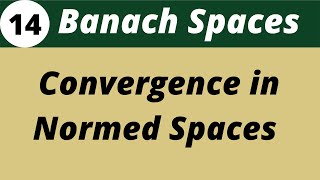 Convergence in normed Spaces  Functional Analysis  Lecture 14 [upl. by Anyl733]