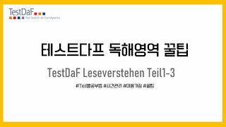 TestDaF Leseverstehen 팁읽기영역공부법순삭꿀팁한달안에34로올리기 [upl. by Angelia199]