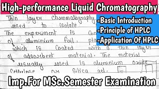 HPLC highperformance Liquid Chromatographyprinciple and application of HPLC KanhaiyaPatel [upl. by Kinsler223]